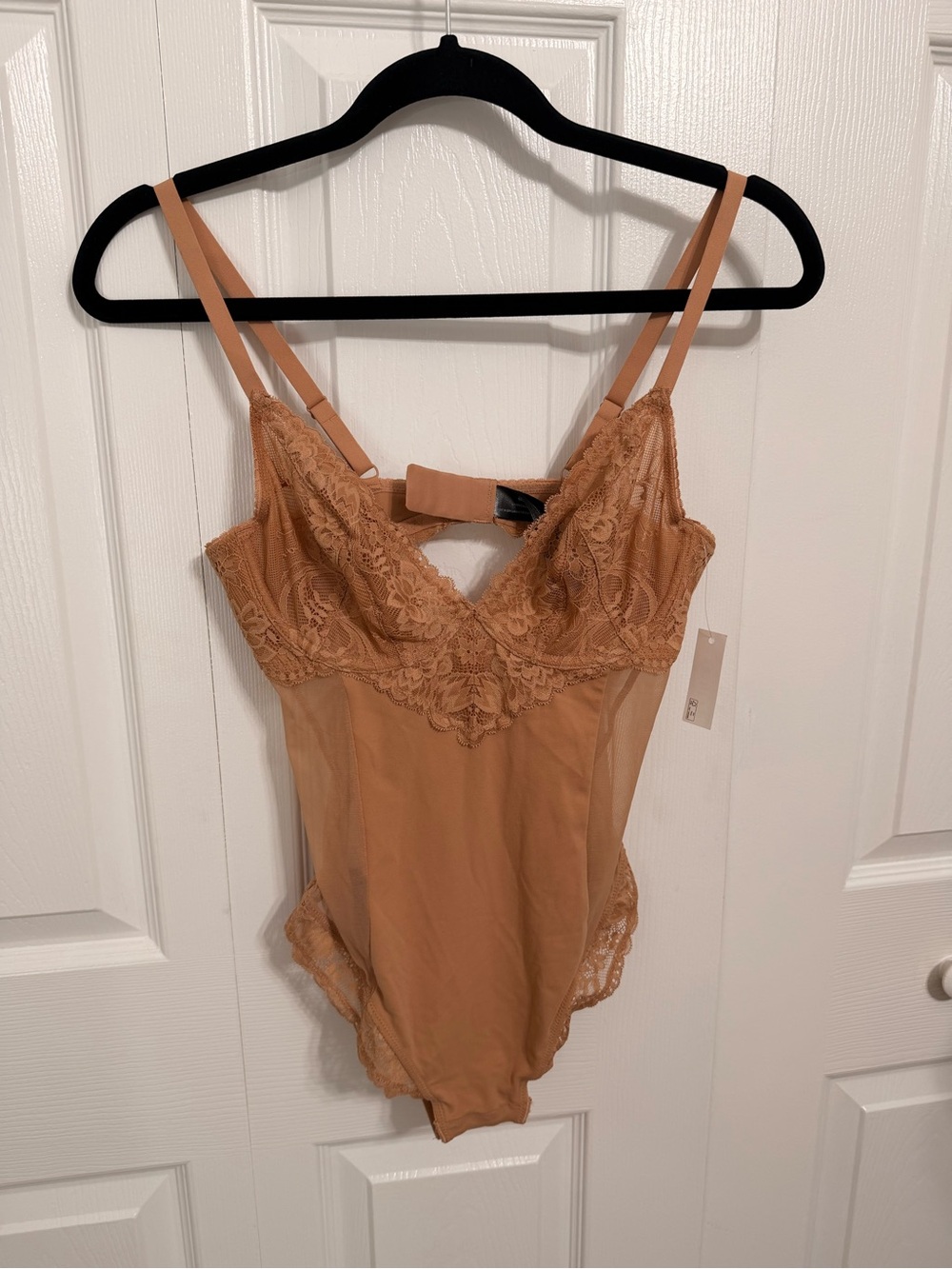 Lace-Trim Bodysuit in Nude - Women Intimates & Sleepwear 38A NWT